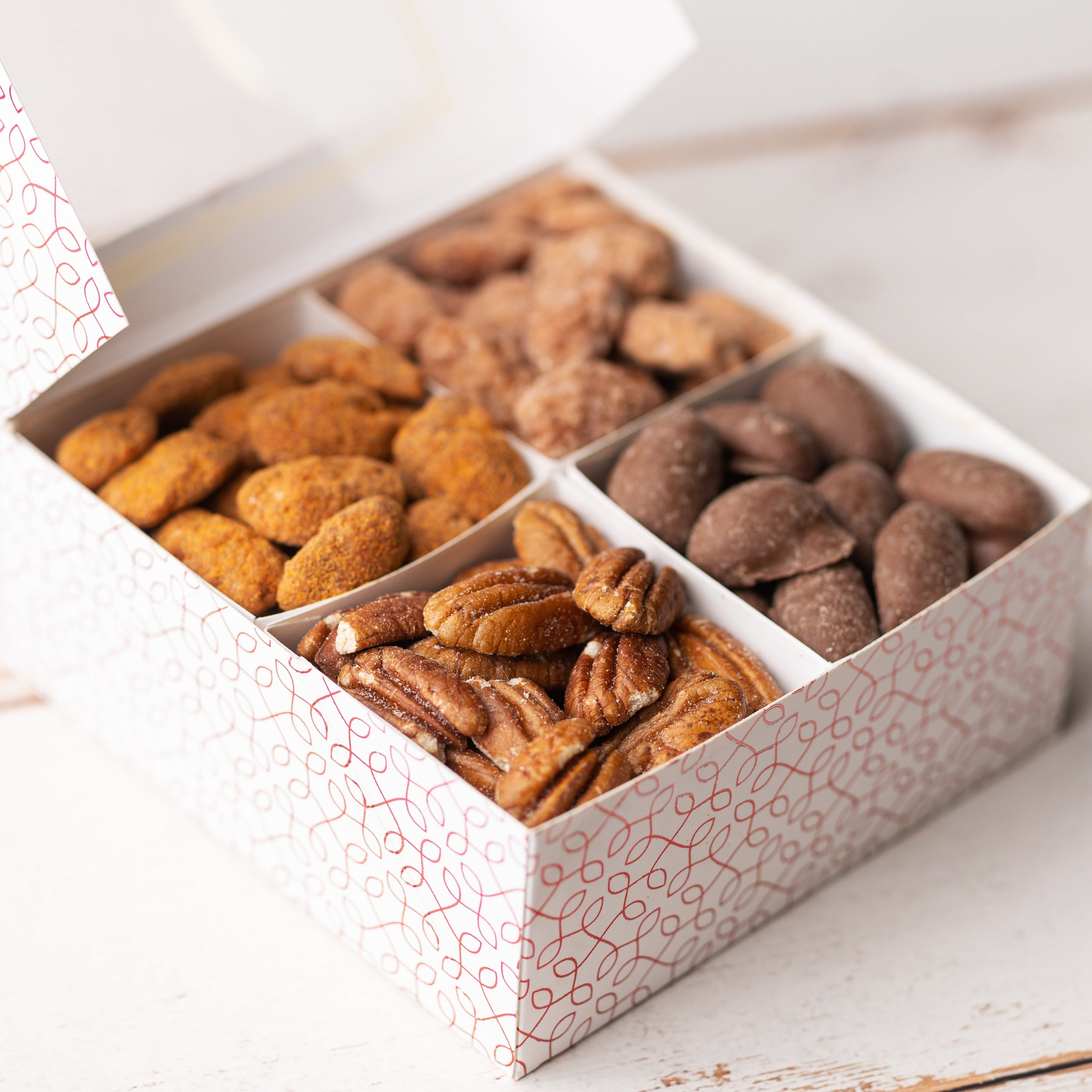 4 Section Pecan Candy Sampler Box