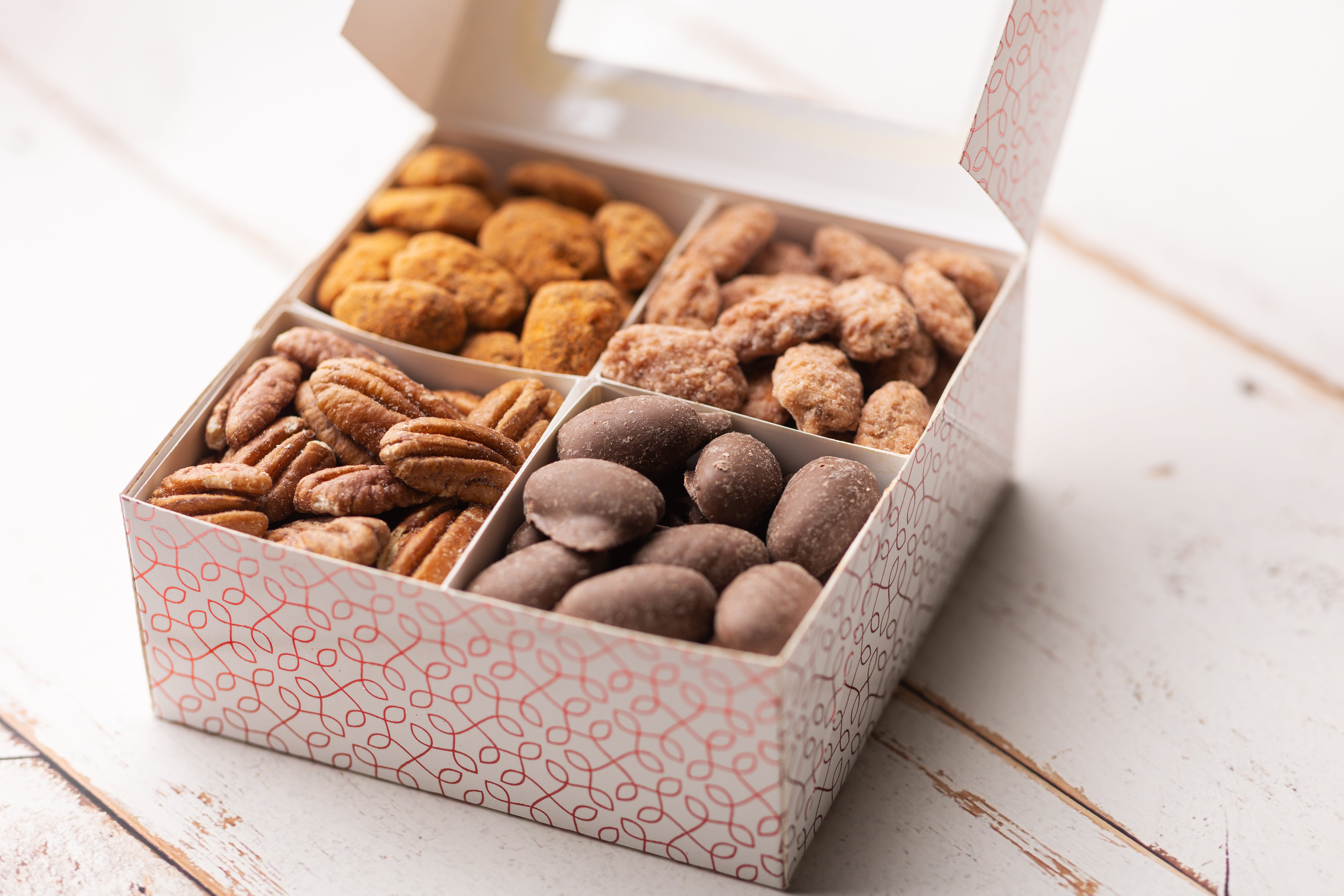 4 Section Pecan Candy Sampler Box