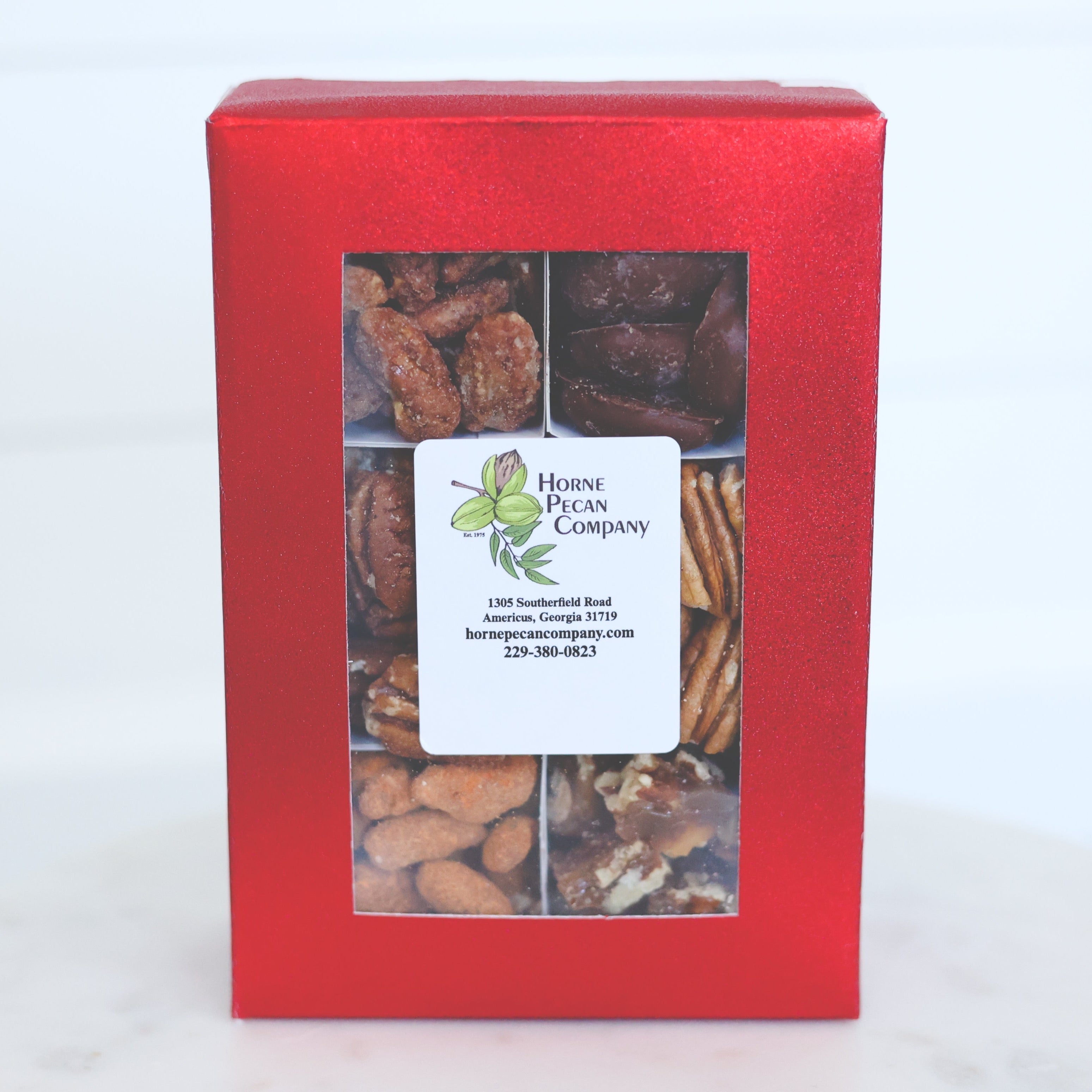 6 Section Pecan Candy Sampler Box